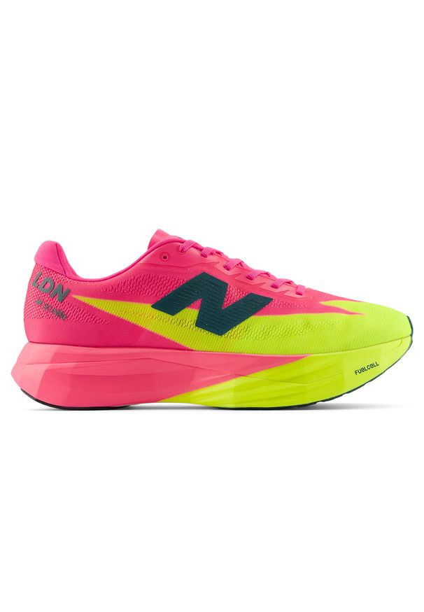 Buty męskie New Balance FuelCell SC Elite V5 TCS London Marathon MRCEL55L – różowe. Kolor: różowy. Materiał: syntetyk, materiał. Szerokość cholewki: normalna. Sport: fitness, bieganie