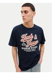 Jack & Jones - Jack&Jones T-Shirt Logo 12279535 Granatowy Standard Fit. Kolor: niebieski. Materiał: bawełna
