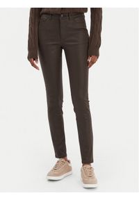 Vero Moda Spodnie z imitacji skóry Flash 10314591 Brązowy Skinny Fit. Kolor: brązowy. Materiał: skóra #1