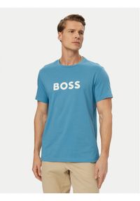 BOSS T-Shirt 50491706 Turkusowy Regular Fit. Kolor: turkusowy. Materiał: bawełna #1