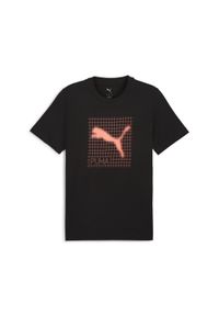 Puma - Męska koszulka z grafiką PUMATECH PUMA Black. Kolor: czarny. Materiał: guma. Wzór: kolorowy, nadruk. Sport: fitness
