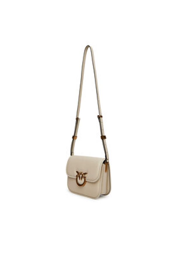 Pinko - PINKO Torebka Love Box Bag Fl Mini 104297 A26L Écru. Kolor: kremowy. Materiał: skórzane