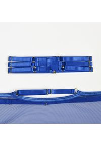 Intica - Komplet bielizny transparentny z chokerem Lashaun. Kolor: niebieski. Materiał: materiał #10