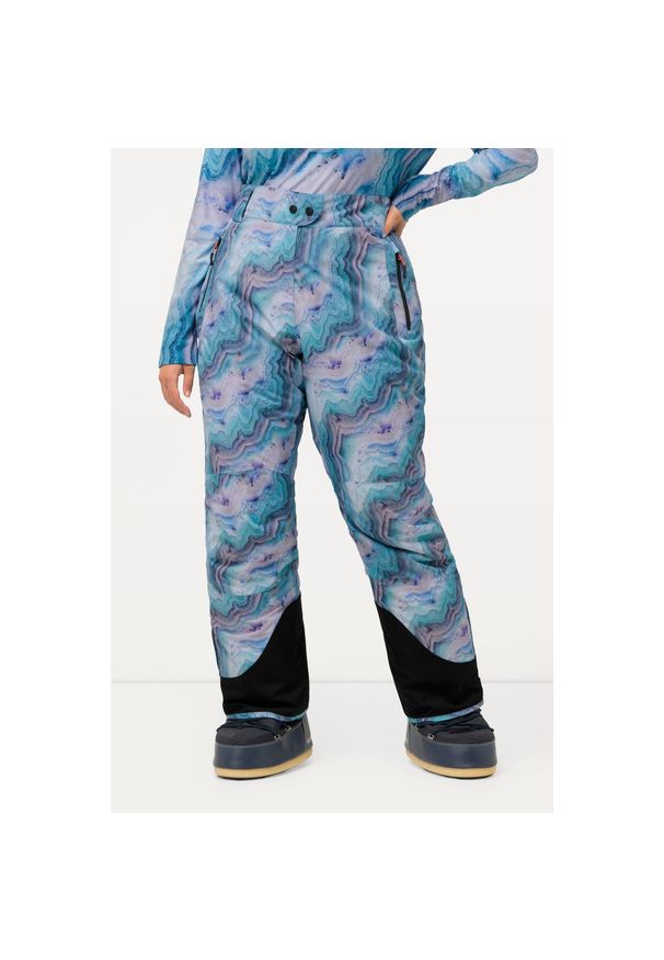 ULLA POPKEN - Damskie Spodnie funkcyjne spodnie narciarskie wodoodporne modelowane kolana. Kolekcja: plus size. Kolor: niebieski. Materiał: poliester, materiał. Sezon: zima. Sport: narciarstwo