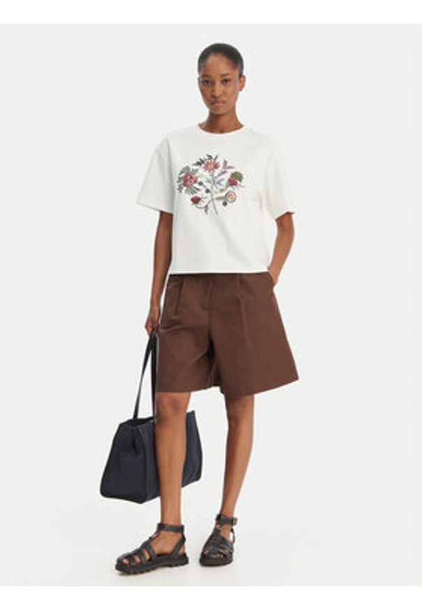 Weekend Max Mara T-Shirt Sabato 2615941112 Biały Regular Fit. Kolor: biały. Materiał: bawełna