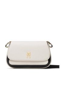 TOMMY HILFIGER - Torebka Tommy Hilfiger - Th Emblem Flap Crossover Cb AW0AW14750 AC0. Kolor: biały. Materiał: skórzane #1