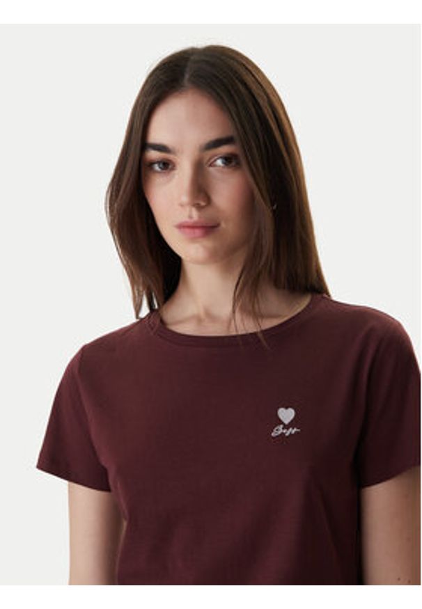 BOSS T-Shirt 50556994 Brązowy Regular Fit. Kolor: brązowy. Materiał: bawełna