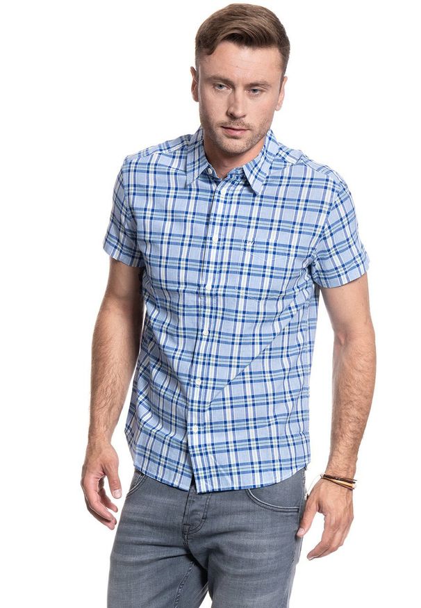Wrangler - KOSZULA MĘSKA WRANGLER SS 1PKT BDOWN SHIRT PLACID BLUE W5J11OB15 112130159
