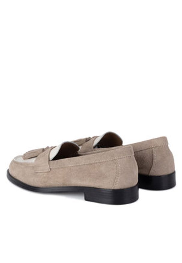 Gino Rossi Loafersy ELISA-E25-26390 Beżowy. Kolor: beżowy. Materiał: zamsz, skóra