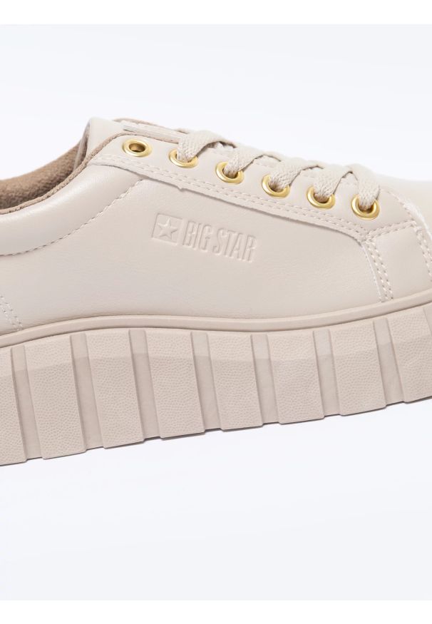 Big-Star - Sneakersy damskie beżowe MM274618 801. Kolor: beżowy. Materiał: jeans