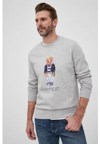 Polo Ralph Lauren bluza męska kolor szary melanżowa. Typ kołnierza: polo. Kolor: szary. Materiał: dzianina. Wzór: melanż