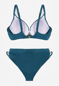 Born2be - Ciemnozielone Bikini Biustonosz z Cyrkoniami i Majtki Typu Figi Dorirose. Kolekcja: plus size. Kolor: zielony #5