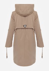 Born2be - Brązowa Przejściowa Kurtka Parka z Kapturem i Podwijanymi Rękawami Tinarose. Okazja: na spacer, na co dzień. Typ kołnierza: kaptur. Kolor: brązowy. Materiał: jeans, dresówka. Styl: casual #2