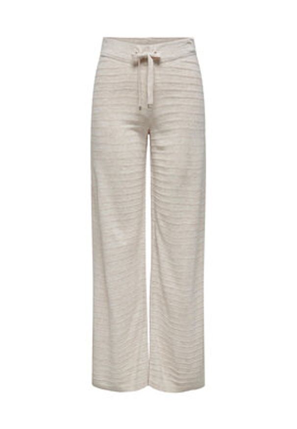 only - ONLY Spodnie dzianinowe 15294501 Beżowy Wide Leg. Kolor: beżowy. Materiał: syntetyk
