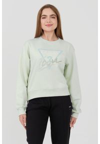 Guess - GUESS Miętowa damska bluza Icon, Rozmiar L. Kolor: zielony