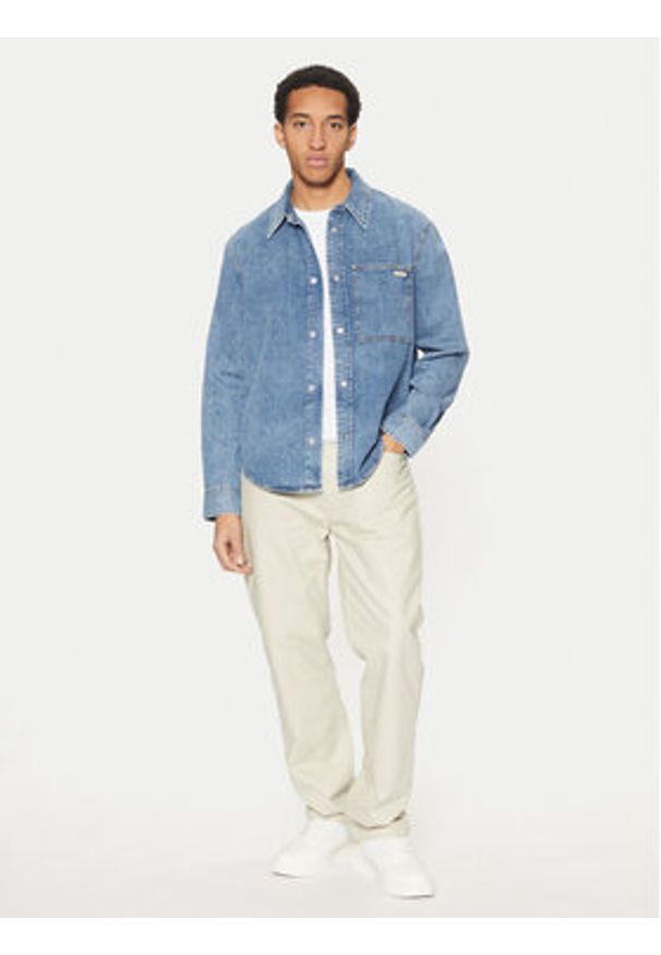 Calvin Klein Jeans Koszula jeansowa J30J326561 Niebieski Regular Fit. Kolor: niebieski. Materiał: bawełna