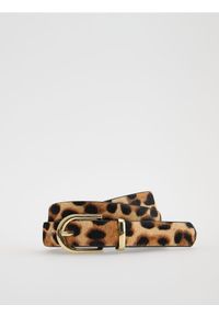 Reserved - Skórzany pasek z włosiem - wielobarwny. Materiał: skóra #1