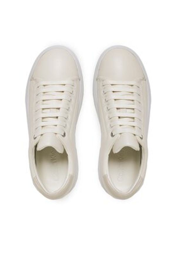 Calvin Klein Sneakersy Bubble Cupsole Lace Up HW0HW01356 Beżowy. Kolor: beżowy. Materiał: skóra