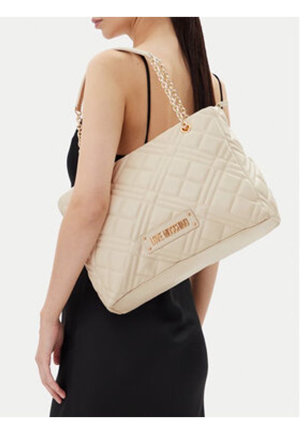 Love Moschino - LOVE MOSCHINO Torebka JC4145PP0MLA0110 Beżowy. Kolor: beżowy. Materiał: skórzane