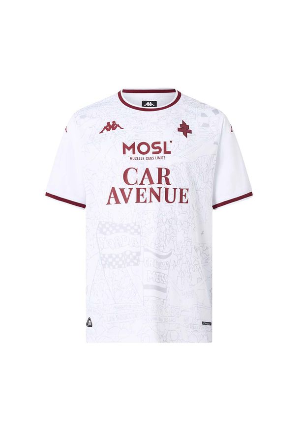 Kappa - Koszulka wyjazdowa FC Metz 2025/26. Kolor: biały. Sport: piłka nożna
