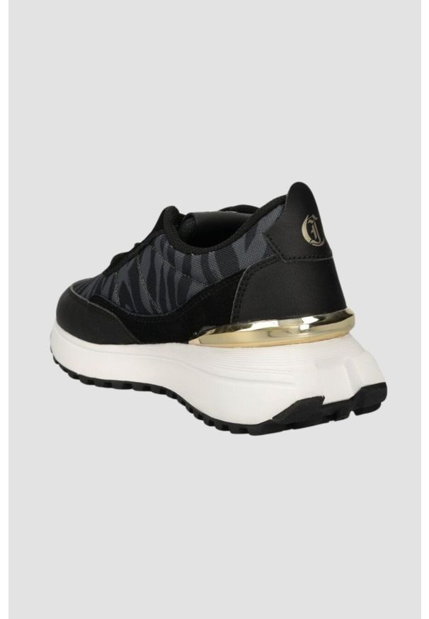 Just Cavalli - JUST CAVALLI Czarne damskie sneakersy Fondo Karina Dis, Rozmiar 36. Kolor: czarny