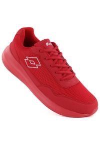 LOTTO - Buty sportowe sneakersy lekkie siatka czerwone Lotto CONNECT. Kolor: czerwony. Materiał: tkanina #1