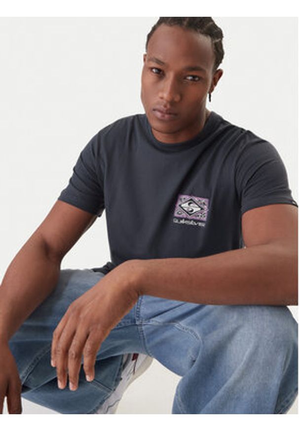 Quiksilver T-Shirt EQYZT08192 Szary Regular Fit. Kolor: szary. Materiał: bawełna