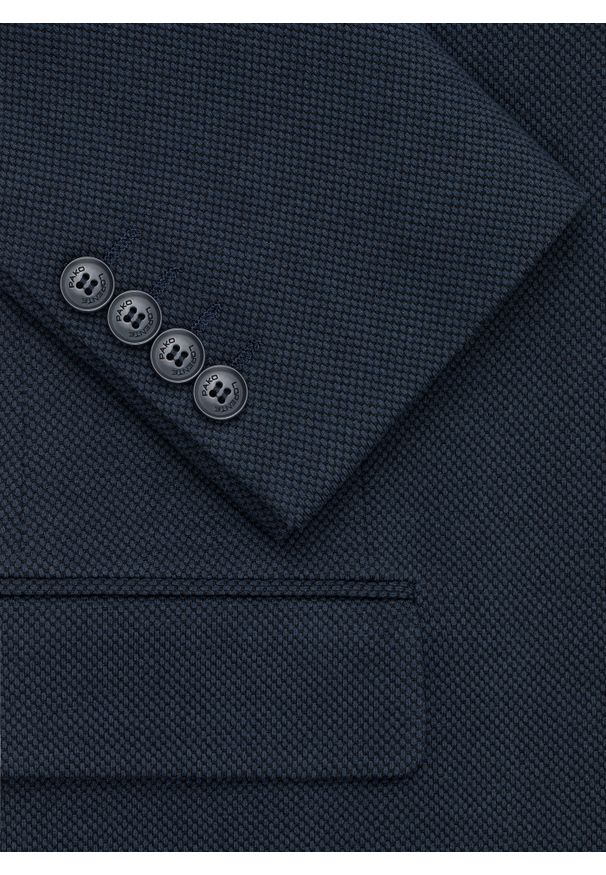 Pako Lorente - PAKO LORENTE – Granatowa żakardowa marynarka męska. Kolor: niebieski. Materiał: żakard