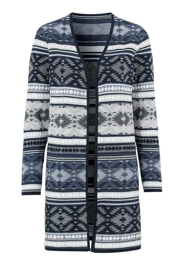 Cellbes Żakardowy sweter we wzory niebieski we wzory female niebieski/ze wzorem 62/64. Kolor: niebieski. Materiał: żakard. Długość rękawa: długi rękaw. Długość: długie
