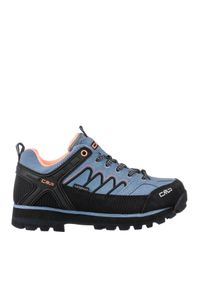 Damskie buty trekkingowe górskie ze skóry zamszowej VIBRAM CMP MOON LOW. Kolor: czarny, niebieski, wielokolorowy. Materiał: zamsz, skóra. Styl: sportowy