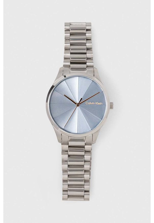 Calvin Klein zegarek kolor srebrny. Kolor: srebrny. Materiał: materiał