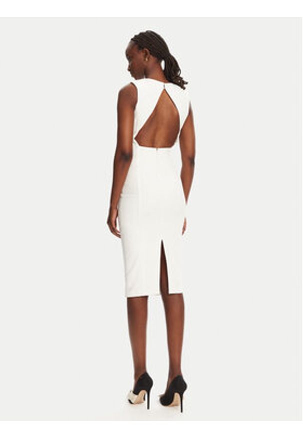 Elisabetta Franchi Sukienka koktajlowa AB76252E2 360 Biały Slim Fit. Kolor: biały. Materiał: wiskoza. Styl: wizytowy