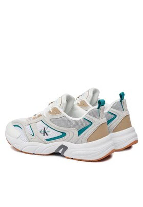 Calvin Klein Jeans Sneakersy Retro Tennis Su-Mesh YM0YM00589 Biały. Kolor: biały. Materiał: skóra