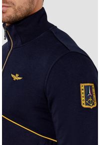 Aeronautica Militare - AERONAUTICA MILITARE Granatowa bluza męska Embroidered Color-block, Rozmiar XXL. Kolor: niebieski