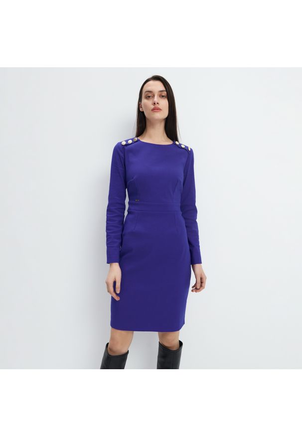 Mohito - Ołówkowa sukienka Eco Aware - Niebieski. Kolor: niebieski. Typ sukienki: ołówkowe