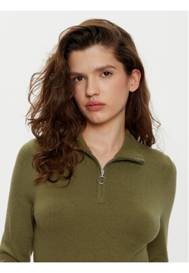 Vero Moda Sweter Happiness 10317993 Zielony Slim Fit. Kolor: zielony. Materiał: wiskoza, syntetyk