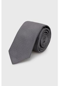 Hugo - Krawat. Kolor: szary. Materiał: materiał #1