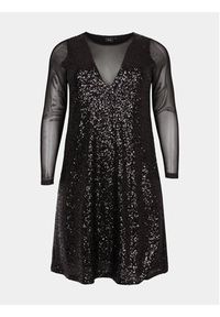 Zizzi Sukienka koktajlowa M59194B Czarny Regular Fit. Kolor: czarny. Materiał: syntetyk. Styl: wizytowy