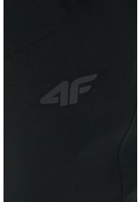 4f - 4F - Spodnie. Stan: podwyższony. Kolor: czarny. Materiał: materiał. Wzór: gładki #3
