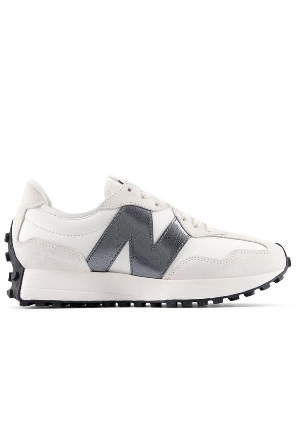 Buty damskie New Balance WS327JWB - białe. Okazja: na co dzień. Zapięcie: sznurówki. Kolor: biały. Materiał: guma, syntetyk, skóra, materiał. Szerokość cholewki: normalna