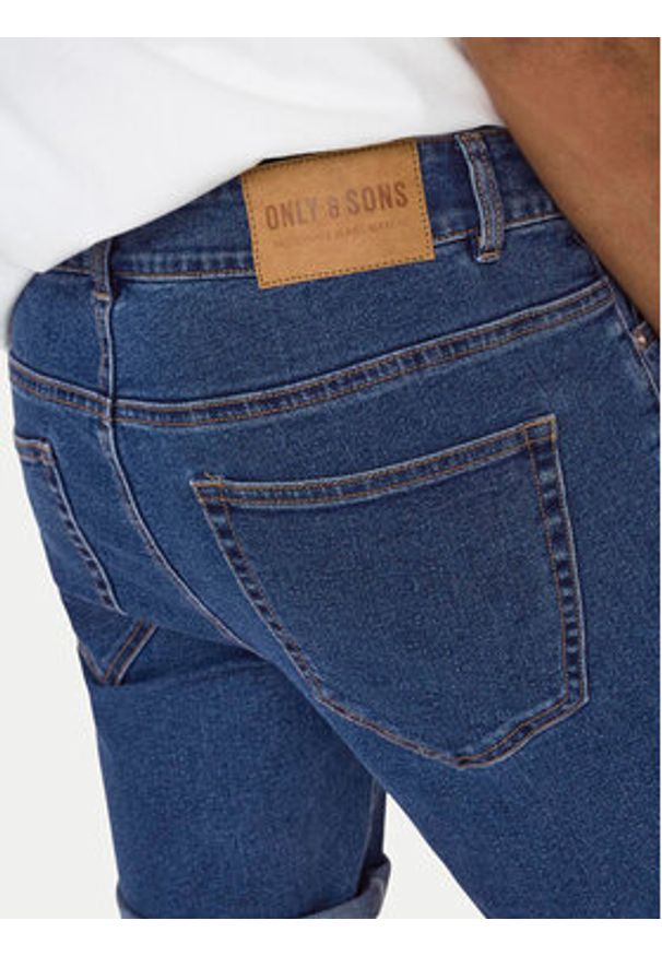 Only & Sons Szorty jeansowe Ply 22029039 Niebieski Regular Fit. Kolor: niebieski. Materiał: bawełna, syntetyk