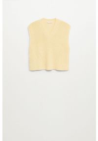 Mango Kids - Sweter dziecięcy Nuria. Okazja: na co dzień. Kolor: żółty. Materiał: bawełna, dzianina. Wzór: gładki. Styl: casual #6