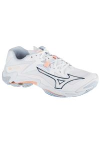 Buty do siatkówki Mizuno Wave Lightning Z8 W V1GC240035 białe. Zapięcie: sznurówki. Kolor: biały. Materiał: syntetyk, guma. Model: Mizuno Wave. Sport: siatkówka