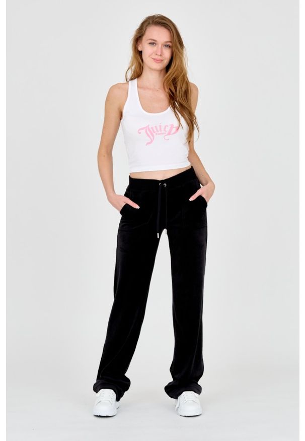 Juicy Couture - JUICY COUTURE Biały damski tank top Chrishell, Rozmiar S. Kolor: biały. Materiał: bawełna