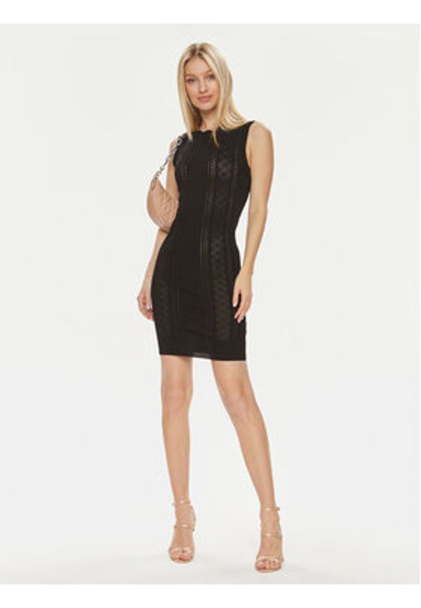 Guess Sukienka dzianinowa Es Sl Adaline W4GK11 Z2U00 Czarny Slim Fit. Kolor: czarny. Materiał: syntetyk