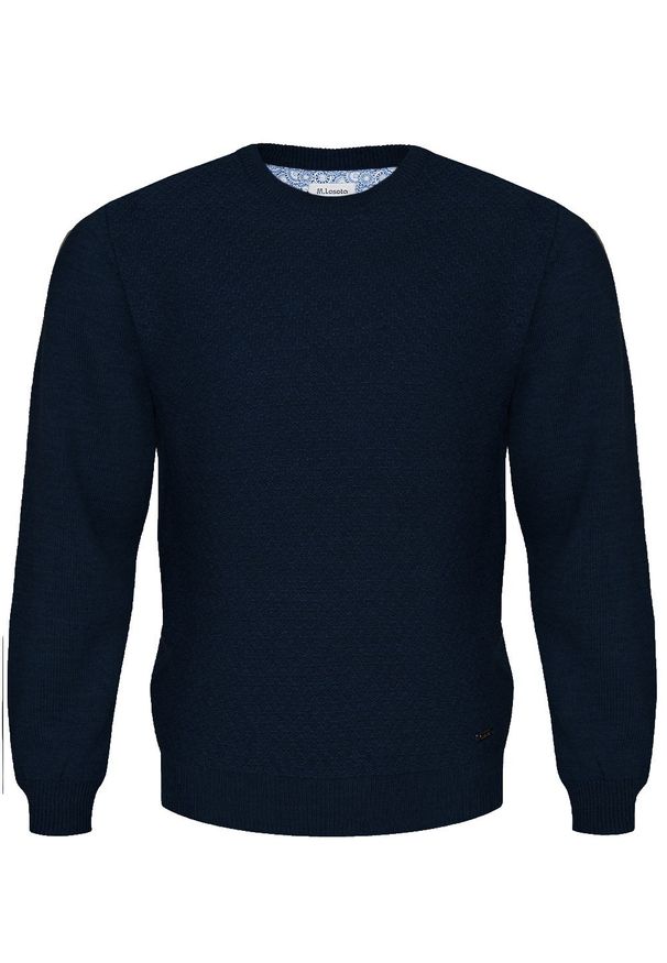 M. Lasota - polski producent - Granatowy półgolf męski kardigan z wełny merino SL05 Antonio. Typ kołnierza: kołnierzyk stójkowy. Kolor: niebieski. Materiał: wełna. Długość: krótkie. Wzór: gładki. Styl: sportowy