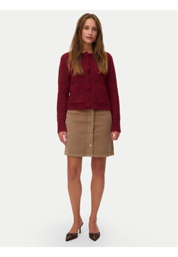 Vero Moda Spódnica mini Etta 10315342 Beżowy Regular Fit. Kolor: beżowy. Materiał: sztruks