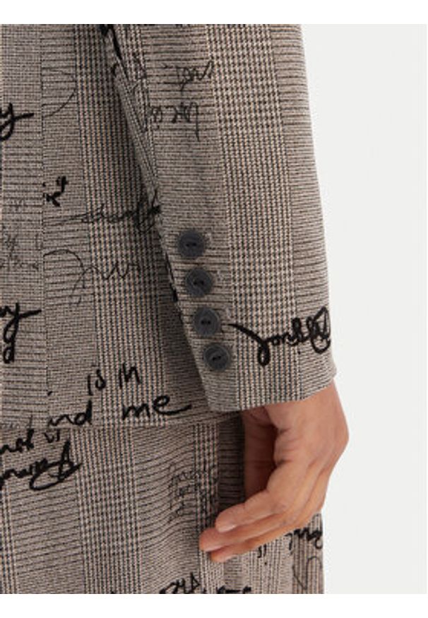 Desigual Marynarka 26SWEW03 Brązowy Regular Fit. Kolor: brązowy. Materiał: syntetyk