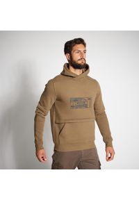 SOLOGNAC - Sweter outdoor Solognac 500. Kolor: brązowy. Materiał: materiał, bawełna, poliester, elastan. Sport: outdoor