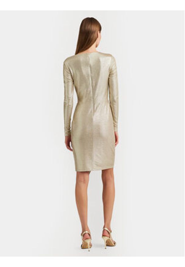 Lauren Ralph Lauren Sukienka koktajlowa 253919827005 Złoty Slim Fit. Kolor: złoty. Materiał: syntetyk. Styl: wizytowy